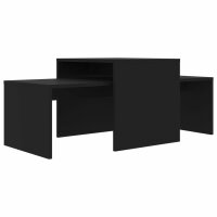 vidaXL Couchtisch-Set Schwarz 100x48x40 cm Holzwerkstoff