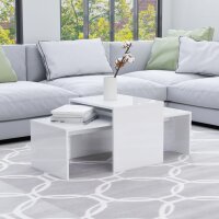 vidaXL Couchtisch-Set Hochglanz-Wei&szlig; 100x48x40 cm Holzwerkstoff