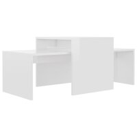 vidaXL Couchtisch-Set Hochglanz-Wei&szlig; 100x48x40 cm Holzwerkstoff