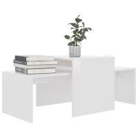 vidaXL Couchtisch-Set Hochglanz-Wei&szlig; 100x48x40 cm Holzwerkstoff