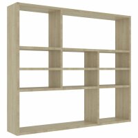 vidaXL Wandregal Sonoma-Eiche 90x16x78 cm Holzwerkstoff