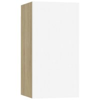 vidaXL TV-Schrank Wei&szlig; Sonoma-Eiche 30,5x30x60 cm Holzwerkstoff