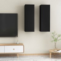 vidaXL TV-Schränke 2 Stk. Schwarz 30,5x30x90 cm...