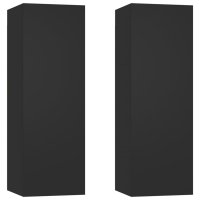 vidaXL TV-Schränke 2 Stk. Schwarz 30,5x30x90 cm...