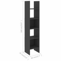 vidaXL B&uuml;cherregal Grau 40x35x180 cm Holzwerkstoff