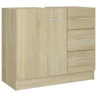 vidaXL Waschbeckenunterschrank Sonoma-Eiche 63x30x54 cm Holzwerkstoff