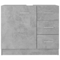 vidaXL Waschbeckenunterschrank Betongrau 63x30x54 cm Holzwerkstoff