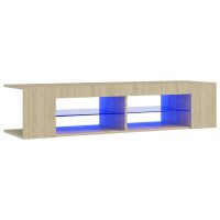 vidaXL TV-Schrank mit LED-Leuchten Sonoma-Eiche 135x39x30 cm