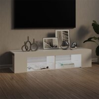 vidaXL TV-Schrank mit LED-Leuchten Hochglanz-Wei&szlig; 135x39x30 cm