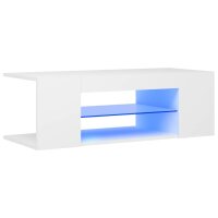 vidaXL TV-Schrank mit LED-Leuchten Wei&szlig; 90x39x30 cm