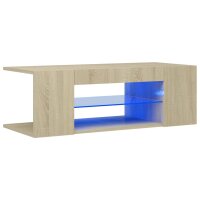 vidaXL TV-Schrank mit LED-Leuchten Sonoma-Eiche 90x39x30cm