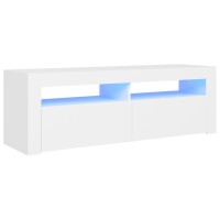 vidaXL TV-Schrank mit LED-Leuchten Wei&szlig; 120x35x40 cm