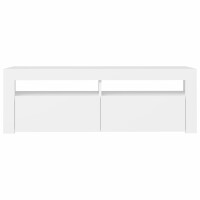 vidaXL TV-Schrank mit LED-Leuchten Wei&szlig; 120x35x40 cm