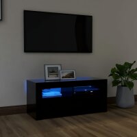 vidaXL TV-Schrank mit LED-Beleuchtung Schwarz 90x35x40 cm