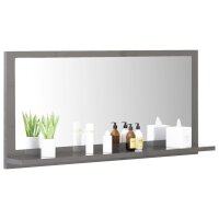 vidaXL Badspiegel Hochglanz-Grau 80x10,5x37 cm Holzwerkstoff