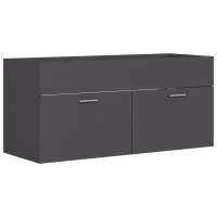 vidaXL Waschbeckenunterschrank Grau 100x38,5x46 cm...