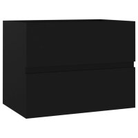 vidaXL Waschbeckenunterschrank Schwarz 60x38,5x45 cm...