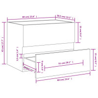 vidaXL Waschbeckenunterschrank Schwarz 60x38,5x45 cm Holzwerkstoff