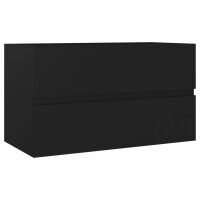 vidaXL Waschbeckenunterschrank Schwarz 80x38,5x45 cm...