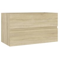 vidaXL Waschbeckenunterschrank Sonoma-Eiche 80x38,5x45cm...