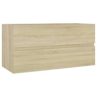 vidaXL Waschbeckenunterschrank Sonoma-Eiche 90x38,5x45cm Holzwerkstoff