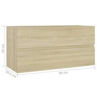 vidaXL Waschbeckenunterschrank Sonoma-Eiche 90x38,5x45cm Holzwerkstoff