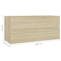 vidaXL Waschbeckenunterschrank Sonoma-Eiche 100x38,5x45 cm