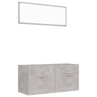 vidaXL 2-tlg. Badmöbel-Set Betongrau Holzwerkstoff