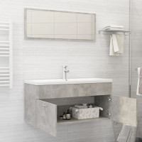 vidaXL 2-tlg. Badmöbel-Set Betongrau Holzwerkstoff
