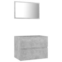 vidaXL 2-tlg. Badmöbel-Set Betongrau Holzwerkstoff