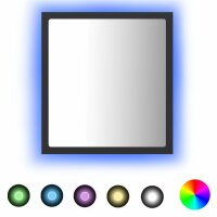vidaXL LED-Badspiegel Grau 40x8,5x37 cm Acryl
