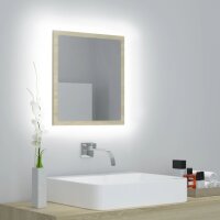 vidaXL LED-Badspiegel Sonoma-Eiche 40x8,5x37 cm Acryl