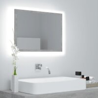 vidaXL LED-Badspiegel Betongrau 60x8,5x37 cm Acryl