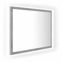 vidaXL LED-Badspiegel Betongrau 60x8,5x37 cm Acryl