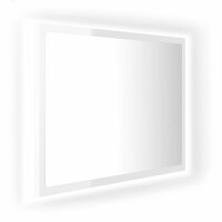 vidaXL LED-Badspiegel Hochglanz-Weiß 60x8,5x37 cm...