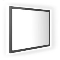 vidaXL LED-Badspiegel Hochglanz-Grau 60x8,5x37 cm Acryl