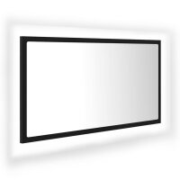 vidaXL LED-Badspiegel Schwarz 80x8,5x37 cm Acryl