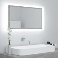 vidaXL LED-Badspiegel Betongrau 80x8,5x37 cm Acryl