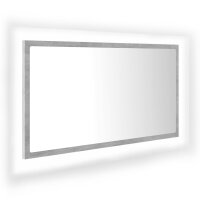 vidaXL LED-Badspiegel Betongrau 80x8,5x37 cm Acryl