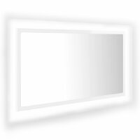 vidaXL LED-Badspiegel Hochglanz-Weiß 80x8,5x37 cm...