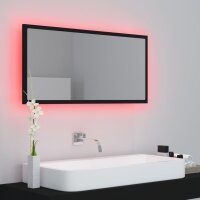 vidaXL LED-Badspiegel Schwarz 90x8,5x37 cm Acryl