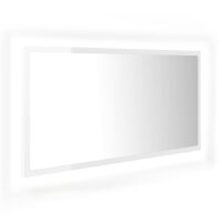 vidaXL LED-Badspiegel Hochglanz-Weiß 90x8,5x37 cm...