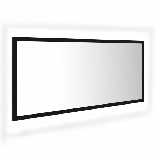 vidaXL LED-Badspiegel Schwarz 100x8,5x37 cm Acryl