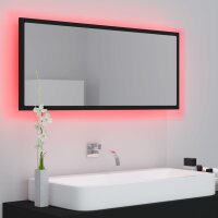 vidaXL LED-Badspiegel Schwarz 100x8,5x37 cm Acryl