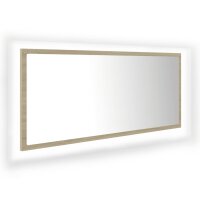 vidaXL LED-Badspiegel Sonoma-Eiche 100x8,5x37 cm Acryl