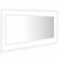 vidaXL LED-Badspiegel Hochglanz-Weiß 100x8,5x37 cm...