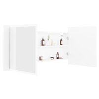 vidaXL LED-Bad-Spiegelschrank Wei&szlig; 100x12x45 cm Acryl