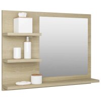 vidaXL Badspiegel Sonoma-Eiche 60x10,5x45 cm Holzwerkstoff