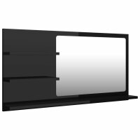 vidaXL Badspiegel Hochglanz-Schwarz 90x10,5x45 cm...