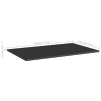 vidaXL B&uuml;cherregal-Bretter 8 Stk. Hochglanz-Schwarz 80x50x1,5 cm